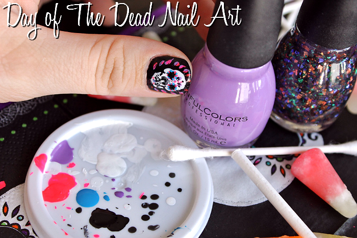 Day of The Dead Nail Art- Fall Nail Trends with Sinful Colors- Splatter Spell, Glow In The Dark, Mystery Moonshine, Pumpkin Spice, and Cauldron Couture