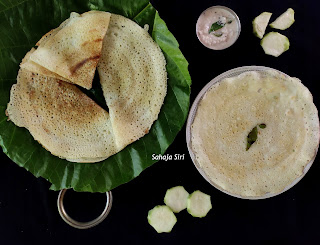 Ridge gourd dosa or Heerekai dosay