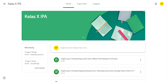 Cara Melihat dan Mengirim Tugas Kelas di Google Classroom