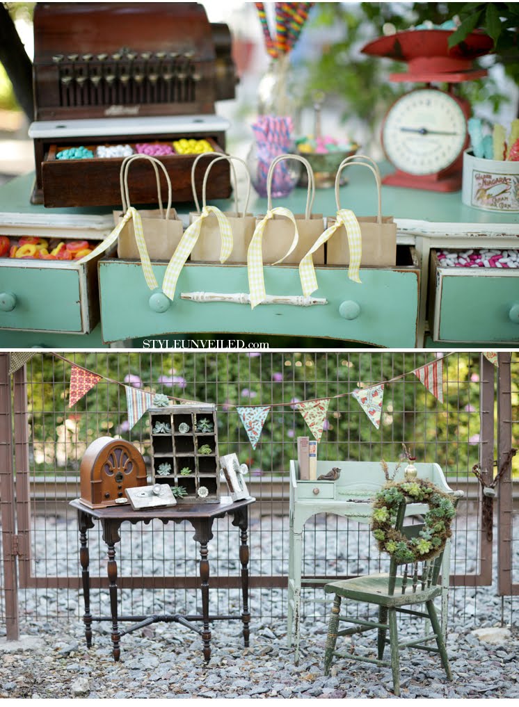  using vintage occasional furniture and decor at weddings