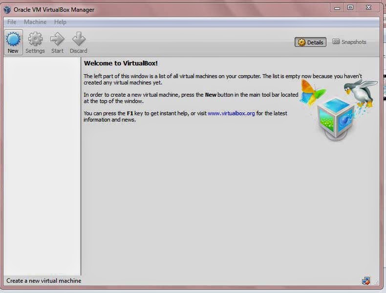 tampilan virtualbox