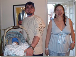 Rachel, Allie and Eldon arriving home