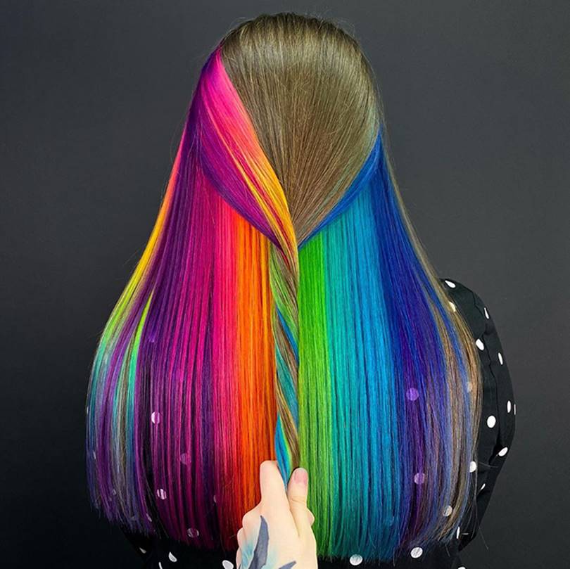 Rainbow-colored hairstyles by Snezhana Vinnichenko