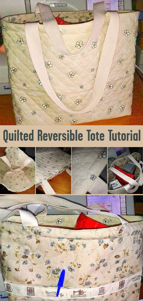 Easy Quilted Reversible Tote Tutorial