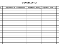 Checking Account Register Template
