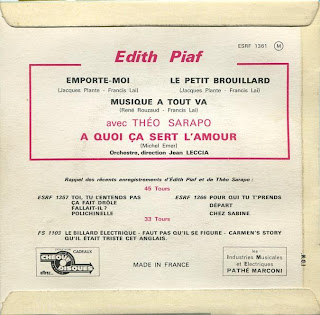 Edith Piaf & Théo Sarapo, A quoi ça sert l'amour, France, 1962