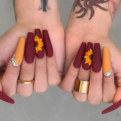 26+ Elegant Sunflower Nails Will Make You Cute In 2020