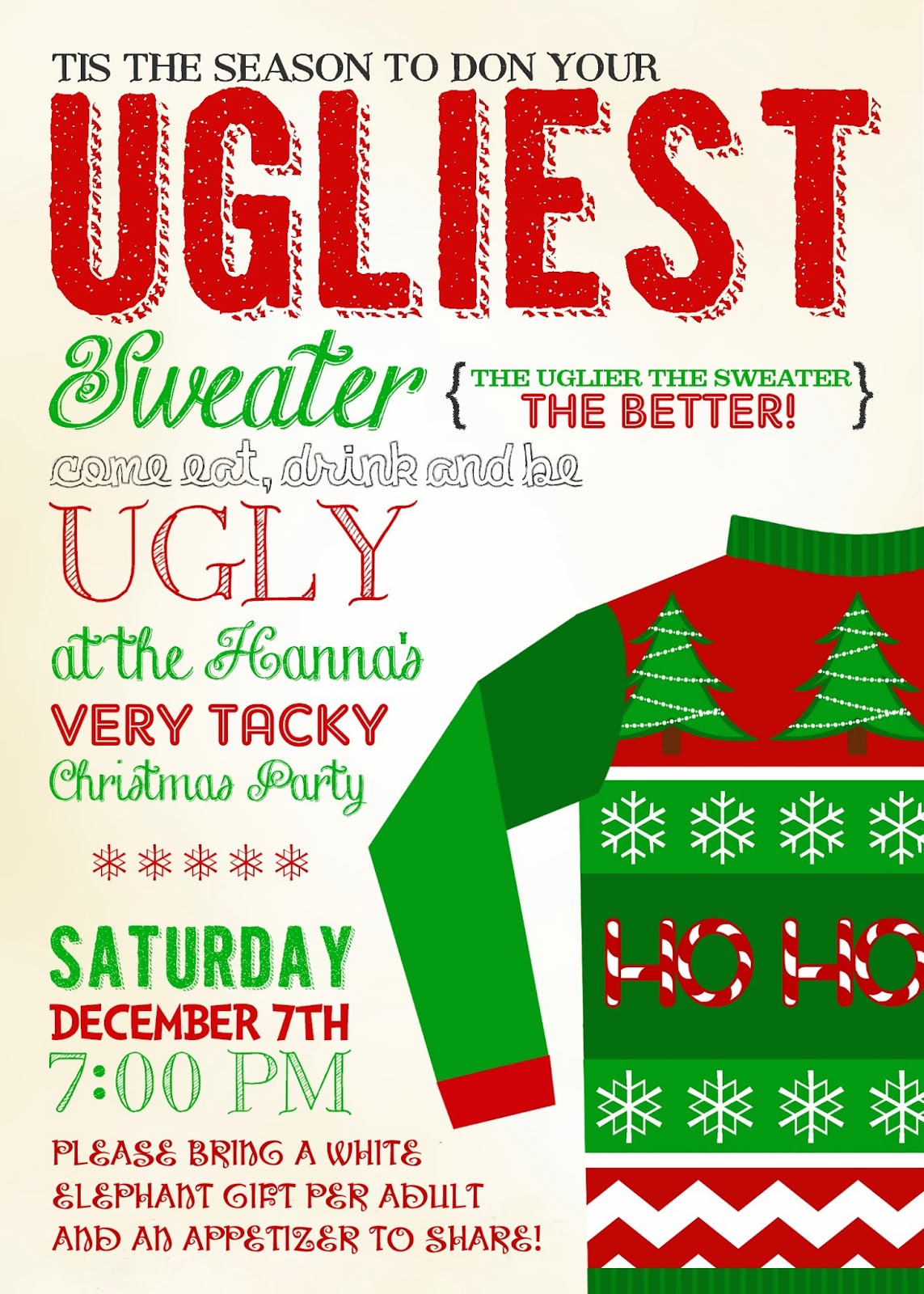 Ugly Weater Party Invitations Template 9