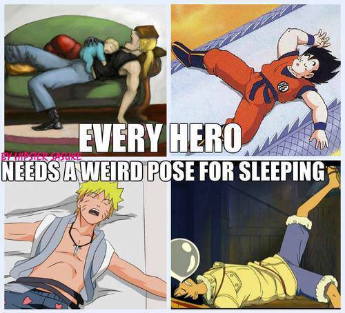 Every hero sleeps in a weird pose