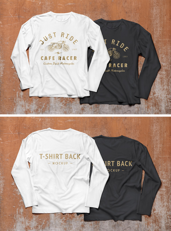 Download Free Long Sleeves T-shirts Mock-up PSD CDR Templates | Bull Share