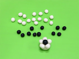 Fondant soccer ball flower close