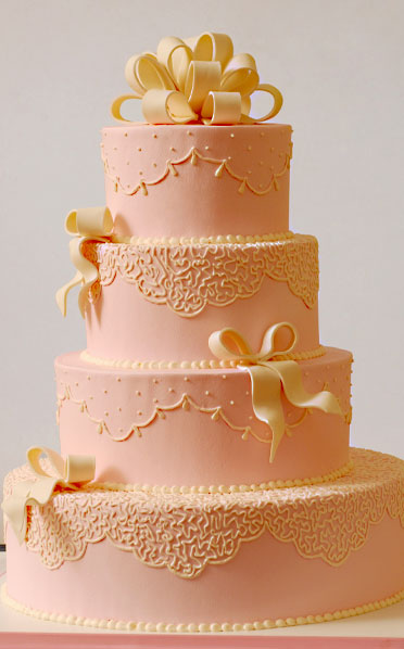 pink and yellow and black wedding