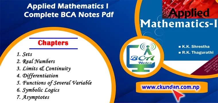 Applied Mathematics I (First) Complete BCA Notes Pdf