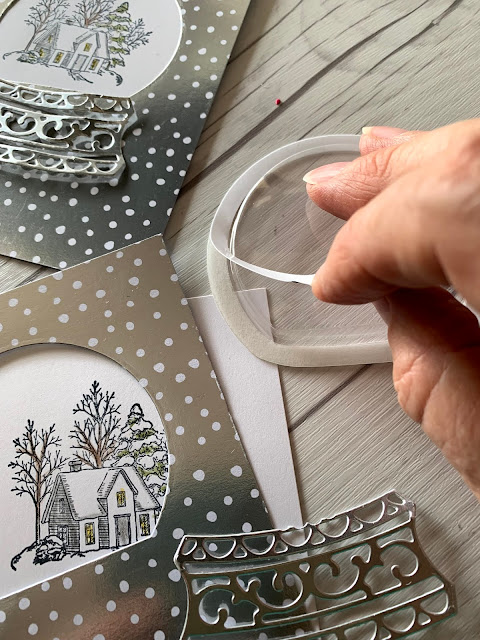 Card assembly for Still Scenes and Snow lob Shakers