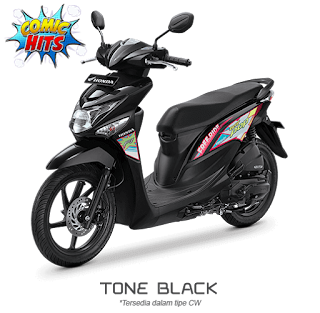 Kredit Motor Hponda Bandung - Beat Pop eSP Tone Black - Hitam