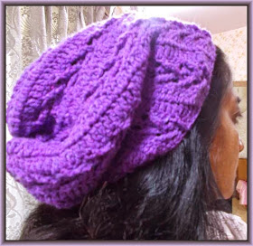 Sweet Nothings Crochet pattern blog, paid pattern for a beautiful slouchy headwear,