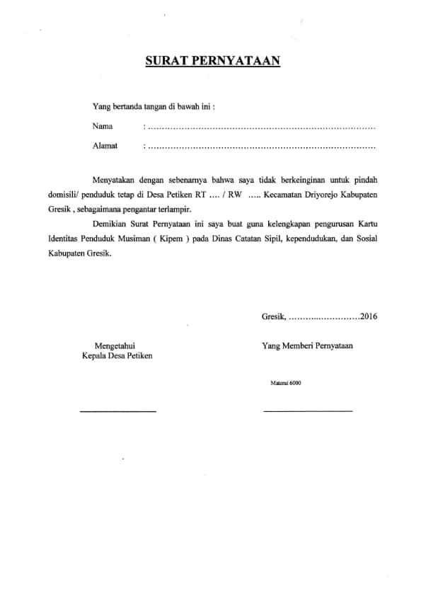 Cara Buat Surat Keterangan Tempat Tinggal