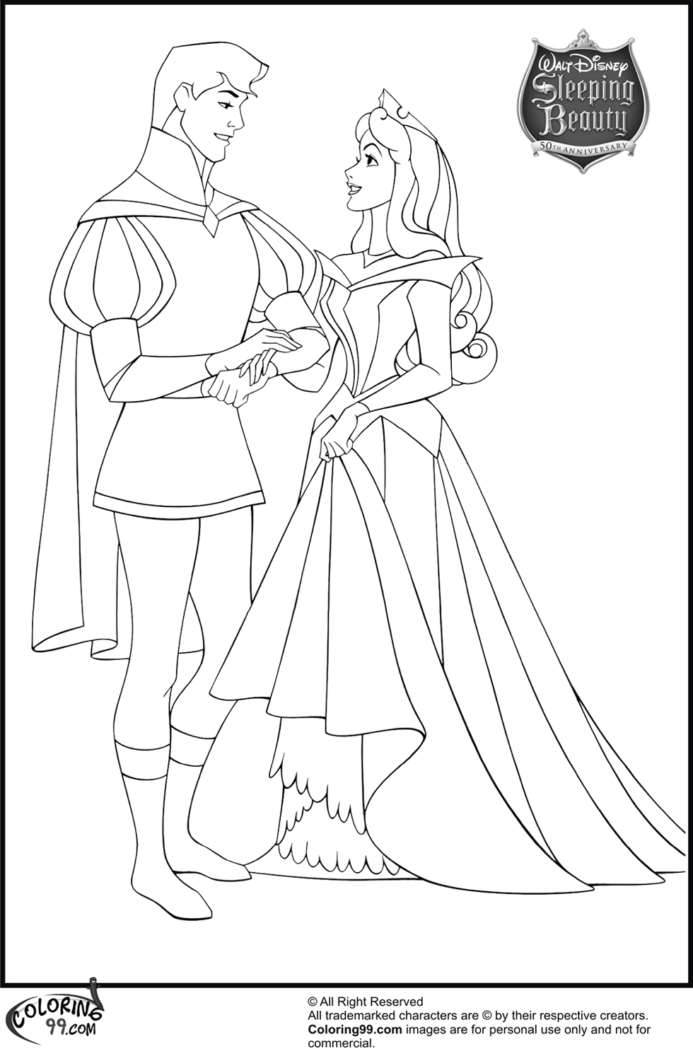aurora and prince phillip coloring pages