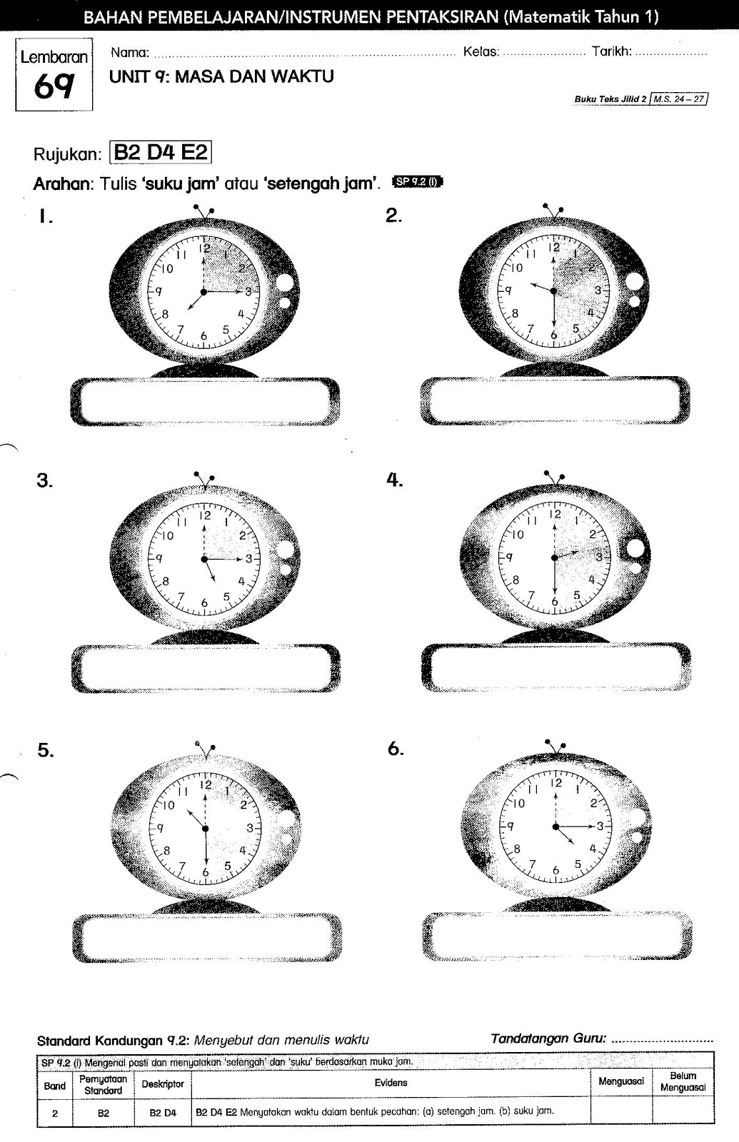 KENALI DUNIA MATEMATIK: CONTOH INSTRUMEN (MASA DAN WAKTU ...