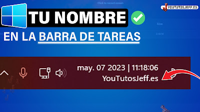 poner mi nombre en la barra de tareas