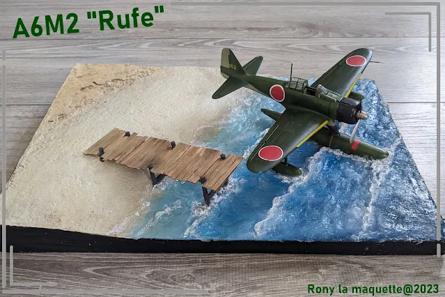 Diorama A6M2-N Rufe de Tamiya au 1/48.