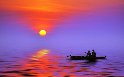 Atardecer junto al lago de los pescadores - Sunset