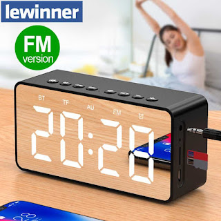 Jam Alarm Clock with Bluetooth Speaker Lewinner TF AUX FM Radio BT506F