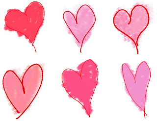 valentine heart images clipart hand drawn artwork collage sheet