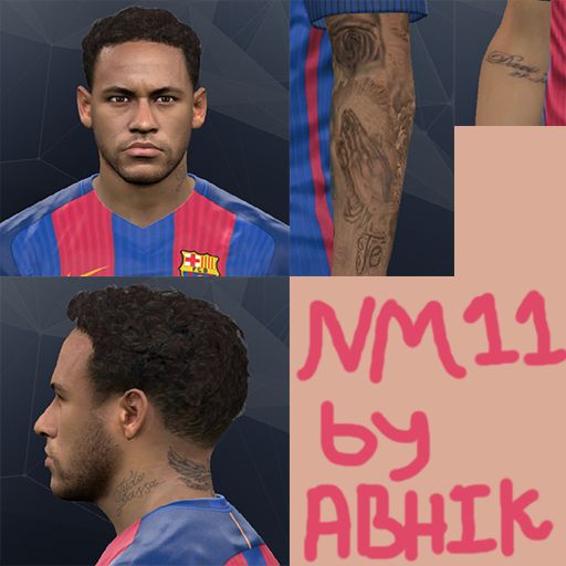Update Face Neymar with Tattoo V2 - PES 2017 - PATCH PES 