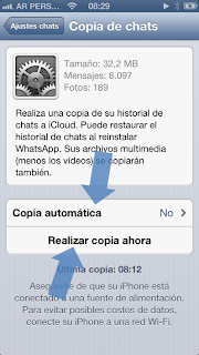 Backup en iCloud de mensajes y fotos de WhatsApp #2