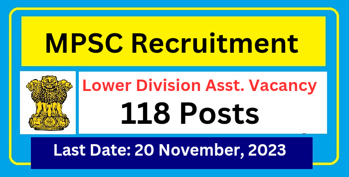 Meghalaya MPSC Recruitment 2023: 118 Lower Division Assistant Vacancy