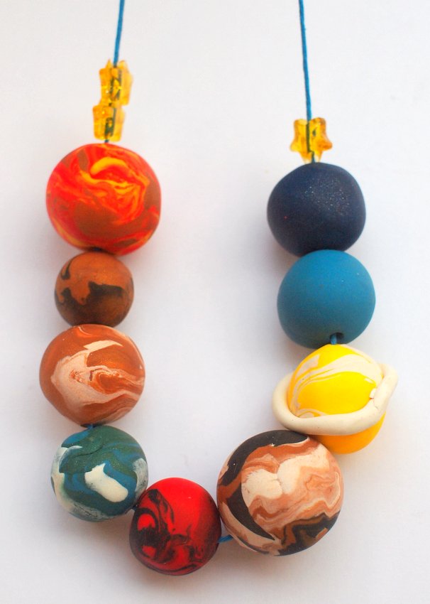 How to Make Clay Planet and Galaxy outer Space Jewelry with Kids