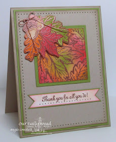 ODBD Autumn Blessings, ODBD Leaves Background, ODBD Custom Leaves and Acorn Dies, Serve The Lord, Card Designer Angie Crockett