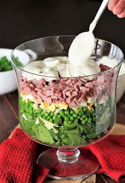 ahead layered salads are so great when you Make-Ahead Layered Spinach Salad {For a Crowd}
