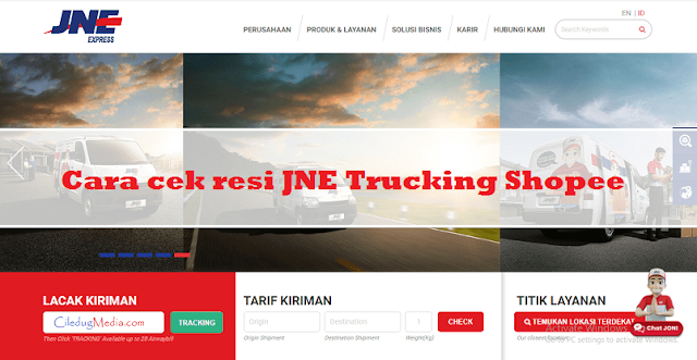 Cara cek resi JNE Trucking Shopee
