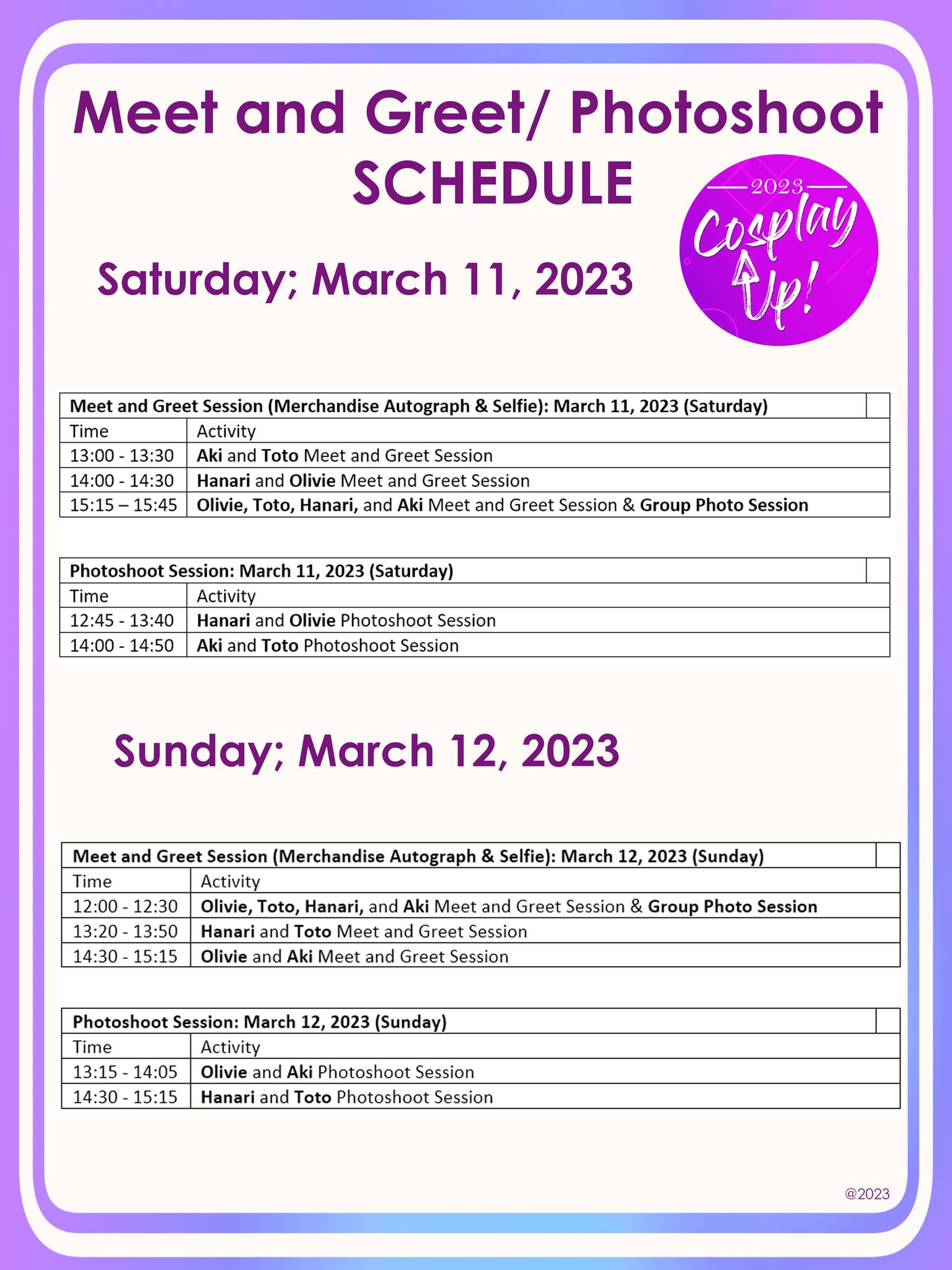 Join Cosplay Up! 2023 this March 11-12