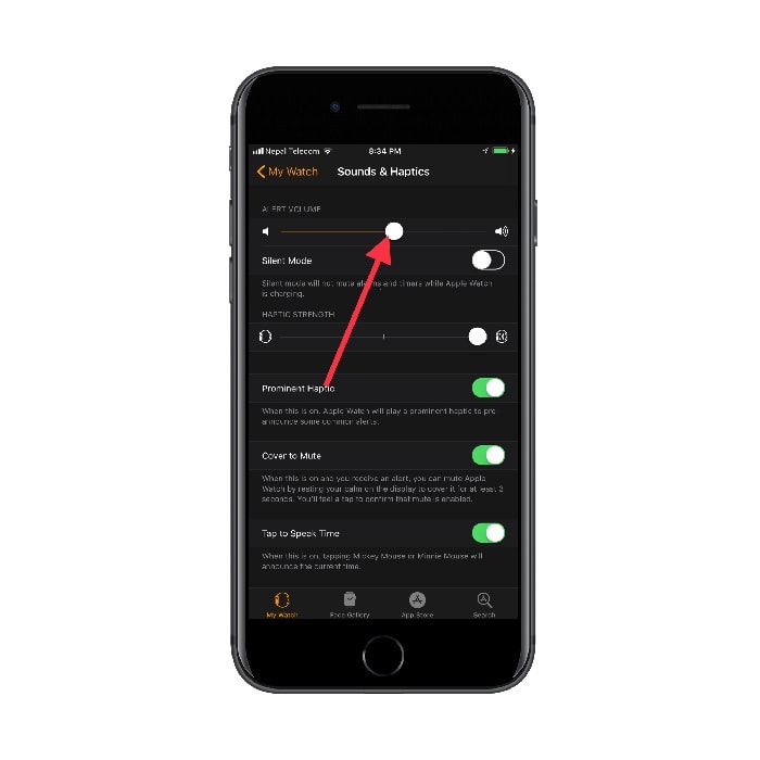 Adjusting alert volume using Apple Watch Step 1: Launch Settings from Apple Watch Step 2: Sounds & Haptics