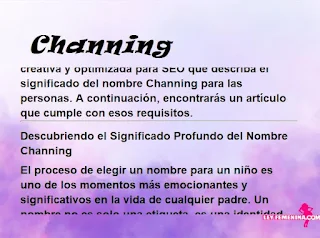 significado del nombre Channing