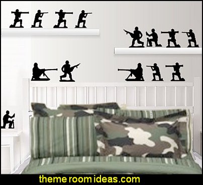 Military Army Men Wall Decals  Army Theme bedrooms - Military bedrooms camouflage decorating  - Army Room Decor - Marines decor boys army rooms - Airforce Rooms - camo themed rooms - Uncle Sam Military home decor - military aircraft bedroom decorating ideas - boys army bedroom ideas - Military Soldier - Navy themed decorating