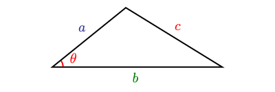 Triângulo qualquer de lados a, b e c