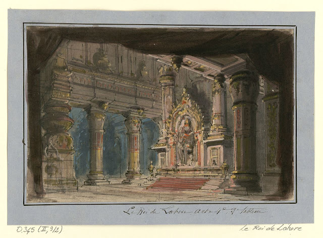 Design by Philippe Chaperon for Act V of Massenet's Le roi de Lahore at the Paris Opera in 1877