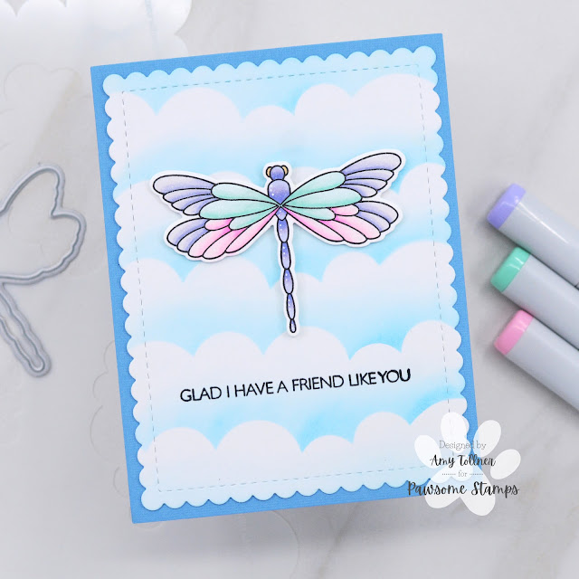 Beautiful Wings Stamp and Die Set, Clouds for Days Stencil by Pawsome Stamps #pawsomestamps #handmade