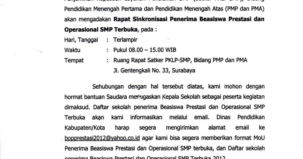 Contoh Surat Resmi Undangan Rapat Pdf