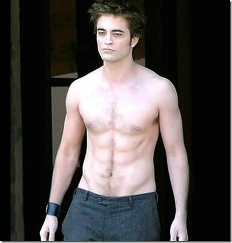 Robert Pattinson Shirtless New Moon Scene