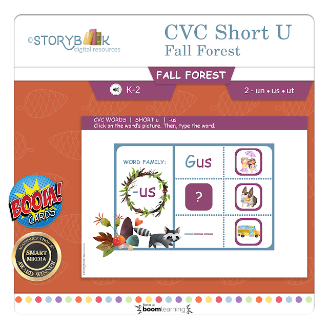 CVC SHORT U WORDS SET 2 | STORYBOOK Digital Resources | Boom Cards