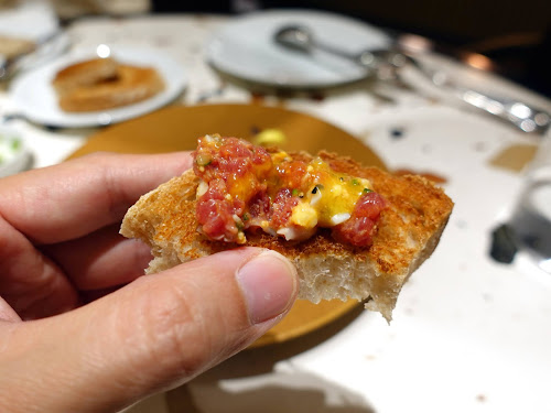 Margo brasserie-style European restaurant Central Hong Kong - Alexandre Polmard beef tartare, porcini and white onion