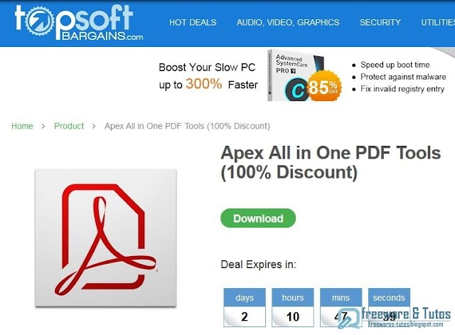 Offre promotionnelle : Apex All in One PDF Tools gratuit !