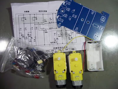 kit de robô seguidor de linha componentes