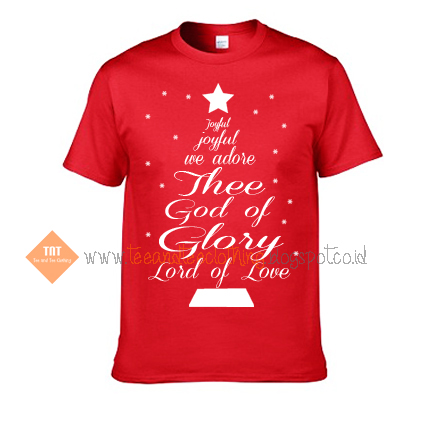  Kaos Natal Pohon Natal Joyful Kaos Merah TNT