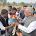 मुख्यमंत्री भूपेश बघेल भेंट-मुलाकात के लिए तखतपुर विधानसभा के ग्राम खैरी हेलीपैड पहुंचे